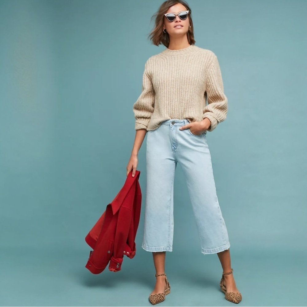 Anthropologie DL1961 Hepburn High-Rise Cropped Wide-Leg Jean NWT Size 26